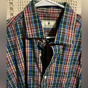 Southern Pines Plaid Colorful button down shirt XL